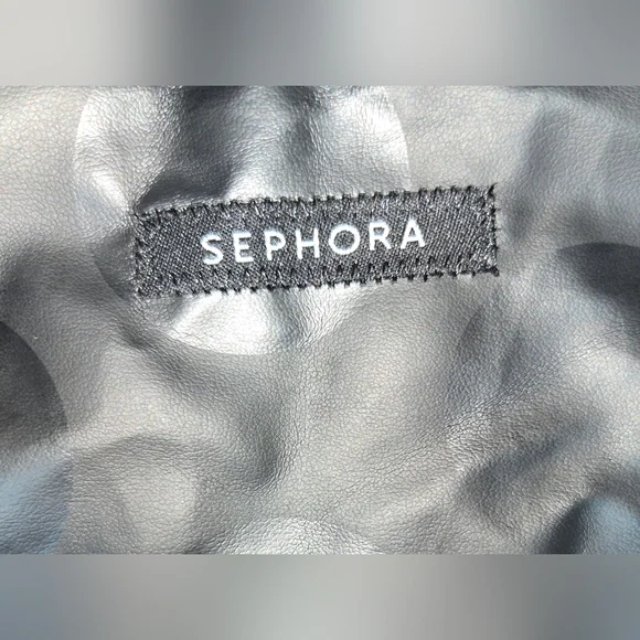 Sephora Black On Black Polka Dot Duffle Travel Carry On Weekender Bag NWOT - Picture 8 of 9